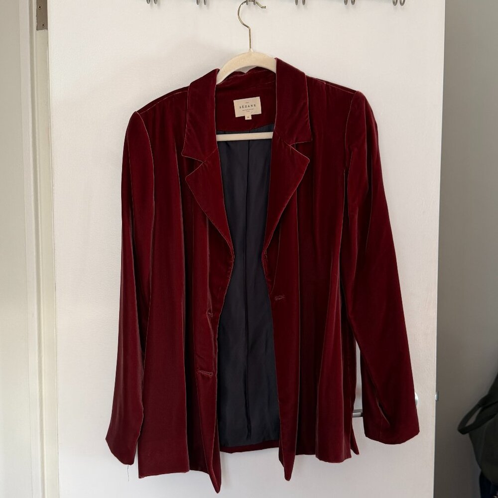 Sezane Velvet Blazer Size 38